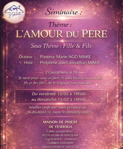 FLyer pour le séminaire sur l'AMOUR DU PERE